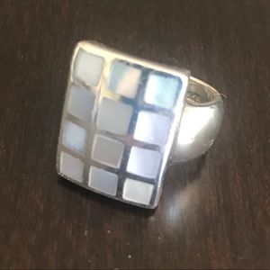 🐚Beachy Sterling Silver Pink Abalone Shell Ring